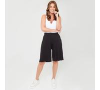 Be You Women's Beyou Knee-Length Fleece Jogger Shorts Noir 8 (XS) Female