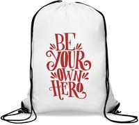 Be Your Own Hero Sac de gym avec cordon de serrage Rouge