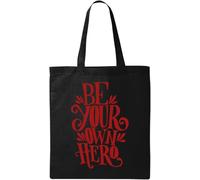 Be Your Own Hero Sac fourre-tout en coton écologique et naturel Noir, Noir , Taille unique
