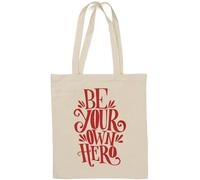 Be Your Own Hero Sac fourre-tout en coton naturel Blanc