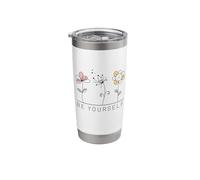 Be Yourself Fleur de pissenlit Yoga Motivation positive Gobelet isotherme en acier inoxydable double paroi