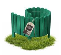be4nature Bordure de Jardin Bois Flexible 10 x 100 cm Vert foncé imprégné Bordure de Parterre Rouleau clôture décorative palissade Bordure de pelouse