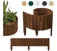 be4nature Rolborder clôture de jardin 100 x 20 cm Brun foncé - Bordure en pin imprégné - Petite clôture de jardin avant, palissade