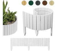 be4nature Rolborder clôture de jardin 100 x 40 cm blanc alpin - Bordure en pin imprégné - Petite clôture de jardin avant, palissade