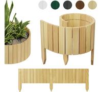 be4nature Rolborder clôture de jardin 100 x 40 cm Marron clair - Bordure en pin imprégné - Petite clôture de jardin avant, palissade