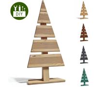 be4nature Sapin de Noël en bois Hauteur 60 cm Largeur du pied 27 cm Sapin de Noël alternatif Décoration de Noël Sapins en bois Petit DYI Non traité