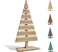 be4nature Sapin de Noël en bois Hauteur 92 cm Largeur du pied 45 cm Arbre de Noël alternatif Décoration de Noël Sapins en bois Grand non traité