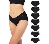 Bea 7pk Mid Waist Bamboo Brief, Noir (7 unités), XXL Women's