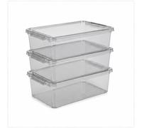 Bea Clearbox Set 3x11L boîte de rangement transparente avec couvercle KEEEPER