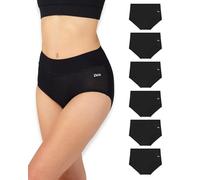 Bea Lot de 6 Culottes pour Femme Taille Haute en Bambou, Culotte pour Femme Gainante en Bambou Ultra Douce, Respirante et Légèrement Gainante