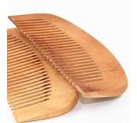 Bea Y4h2 Lot de 2 peignes en bois de pêche naturel à dents fermées antistatiques pour cheveux