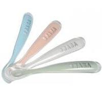 Béaba – Lot de 4 cuillères d'apprentissage silicone 1er âge – Storm