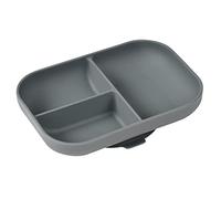 Béaba, Assiette Silicone Compartimentée Avec Ventouse, Anti dérapant, Sain et Durable, Compatible lave-vaisselle, Micro-onde, Congélateur, Facile d'entretien, Minéral