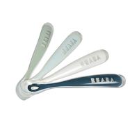 BEABA BABE'S First Foods Spoon Set Original Silicone Baby Baby Baby Essentials Baby Cupons Pack of 4 Baby Gift Set Bpa plomb et phtalate Free Rai
