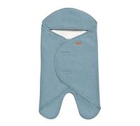 BÉABA, Babynomade Double Polaire, Couverture enveloppante Hiver bébé, Compatible Siège Auto/Pousette/Nacelle/Transat, Douce, Chaude, Déperlante, Respirante,Passage Harnais,Bleu Baltique/Blanc,0-6 Mois