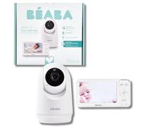 BÉABA, Babyphone Camera Zen Plus 2 - Caméra Rotative 360°, Écran 5 Pouces HD, Vision Nocturne, Talkie-Walkie, Thermomètre, 8 Berceuses, Portée 300m, Autonomie 20h, 4 Caméras Connectables, Blanc