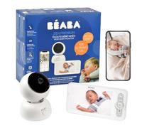 Béaba, Babyphone, Ecoute Bébé Vidéo 2 en 1, Ecran/Application Mobile dédiée, Caméra HD, Rotation à 360°, Vision Nocturne, Talkie Walkie, Berceuses, Contrôle température et humidité, Zen Premium Blanc