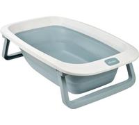 BÉABA - Baignoire Pliable bébé - Ultra Compacte - Pieds antidérapants - Bouchon de vidange - Eazy Pop Camélé'O - 29L - Bleu