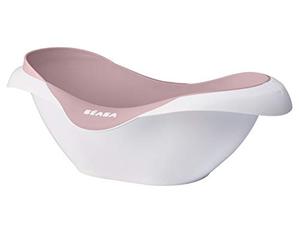 BÉABA, Baignoire pour Bébé, Antidérapante et Confort, Made in France, Matière Souple et Douce, Multifonction, Ergonomique, Bouchon de vidange, Camélé'O, Vieux rose