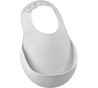 BÉABA, Bavoir pour Bébé en Silicone Imperméable, Tour de cou ajustable, Large poche rattrape aliments, Souple, Léger, Ultra doux, Facile à nettoyer, Light Mist