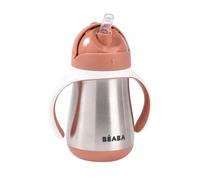 BEABA - Tasse d'apprentissage avec paille inox 250 ml Terracotta