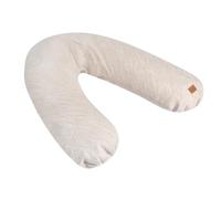 BÉABA Coussin d'allaitement Big Flopsy – Oreiller maternité multifonction lin Oekotex beige