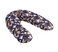 Béaba, Big Flopsy, Coussin d'allaitement/Grossesse, Oreiller de Grossesse/Maternité, Convient pour Dormir/Allaiter, Soutien, Détente et Confort Optimal, Fleur de Coton, Bleu