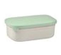 Béaba Lunchbox enfant inox 760 mL Bento compartimenté, housse silicone – Gris velours/Vert sauge