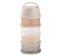 BÉABA, Boite doseuse de Lait en Poudre Empilable, 100% Hermétique, 4 Compartiments, Made in France, Grande contenance, Usage Evolutif, Facile à transporter, Translucide Argile