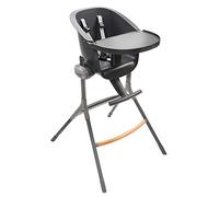 BÉABA, Chaise Haute Up&Down, Made in France, Ergonomique, Evolutive Tablette repas amovible, Réglable 6 hauteurs, Confortable, Design, Matériaux robustes, Dark Grey