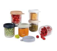 Beaba - Coffret 6 portions verre 250 ml Natural color mix