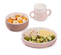 BÉABA, Coffret Repas Bébé Porcelaine, Assiette, Bol et Tasse, Barbapapa