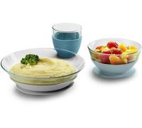 BÉABA & Duralex, Coffret Repas Enfant en Verre, Assiette, Bol, Verre avec Ventouse Silicone, Ergonomique, Evolutif, Sain, Durable, Made in France, Jungle