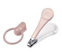 BÉABA, Coupe ongles bébé/enfant, Soin des ongles, Poignée large et ergonomique, Old Pink