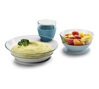 BÉABA & Duralex, Coffret Repas Enfant en Verre, Assiette, Bol, Verre avec Ventouse Silicone, Ergonomique, Evolutif, Sain, Durable, Made in France, Jungle