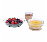 BÉABA & Duralex, Coffret Repas Enfant en Verre, Assiette, Bol, Verre avec Ventouse Silicone, Ergonomique, Evolutif, Sain, Durable, Made in France, Natural