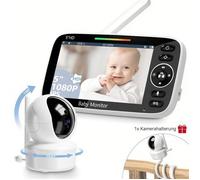 BÉABA-Ecoute bébé/Babyphone vidéo-écran couleur,vision nocturne, berceuse-Écran HD 1080P extra large 5""-Mode VOX intelligent