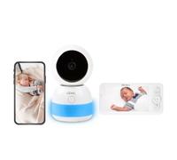 BÉABA, Babyphone Écoute Bébé Vidéo, Écran HD 720P, Caméra 360°, Vision Nocturne, Appli Mobile, Veilleuse Multicolore, Talkie Walkie, Berceuses, Thermomètre et Contrôle Humidité, Zen Night Light Blanc