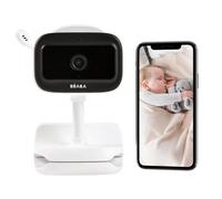 BÉABA, Babyphone Écoute Bébé Vidéo Sans Fil avec Clip, Nomade, Vision Nocturne, Appli Mobile, Veilleuse Colorée, Talkie Walkie, Berceuses, Thermomètre Contrôle Humidité, Autonomie 6h, Zen Nomad Blanc