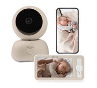 Béaba Babyphone Zen Premium – Vidéo 2-en-1 HD, Caméra 360°, Vision nocturne, Appli mobile – Argile
