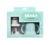BEABA - Tasse d'apprentissage évolutive 3 en 1 Evoluclip - Airy green