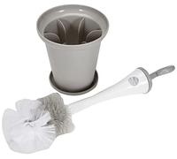 BÉABA, Goupillon Biberon et tétine, mini goupillon intégré, Anneau d'accroche, Socle facilitant le séchage, Gris