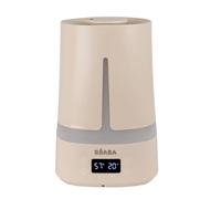 BÉABA, Humidificateur d'Air Chambre Bébé, 4L, 27h Diffusion Continue, Silencieux, Veilleuse 7 couleurs 3 niveaux luminosité, Buse 360°, 2 Modes, Ecran LED, Minuteur, Argile
