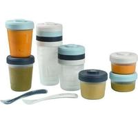 BÉABA - Lot 12 Portions Conservation et 2 Cuilleres Silicone - Pack 1er Repas - Storm
