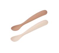 Beaba - Lot 2 cuillères 1er âge silicone avec boite de transport - Argile / Pralin