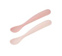 Beaba - Lot 2 cuillères 1er âge silicone avec boite de transport - Barbe à papa / Guimauve