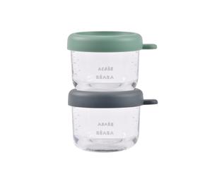 Beaba - Lot 2 Portions Verre Mineral/Vert Sauge 2x150mL