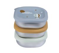 BÉABA, Lot 3 Pots Repas Bébé Inox, Portions Évolutives Purées & Goûters, Hermétiques, Incassables, Micro-ondes & Congélateur, Sans BPA, Sans Odeur, Boîtes de Conservation Durables, 250 mL, Adventure