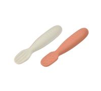 Béaba - Lot De 2 Pré-Cuillères Silicone 4 Mois+ Terracotta - Apprentissage Repas Orange