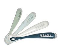 BEABA - Lot de 4 cuillères d'apprentissage silicone 1er âge - Storm
